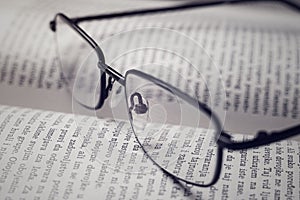 Book  and glasses - vintage style