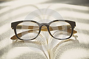 Book and Glasses. Vintage style