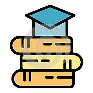 Book graduation cap icon vector flat