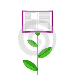 Book Grows Like Flower. Vector Illustration photo