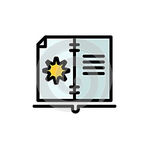 Book, Guide, Hardware, Instruction  Flat Color Icon. Vector icon banner Template