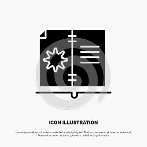 Book, Guide, Hardware, Instruction solid Glyph Icon vector