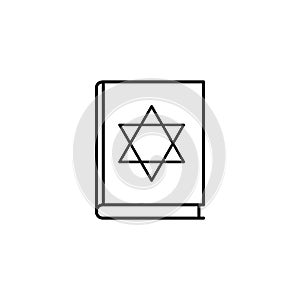 Book, Hanukkah, Judaism icon. Simple line, outline vector religion icons for ui and ux, website or mobile application