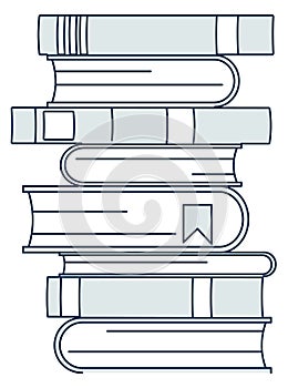 Book heap icon. Encyclopedia stack. Knowledge symbol