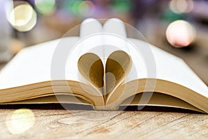 Book in heart shape, wisdom and education concept, world book and copyright day