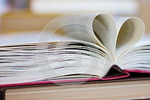 Book with heart shaped pages