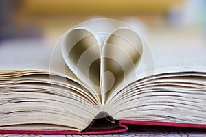 Book with heart shaped pages