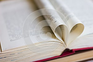 Book with heart shaped pages