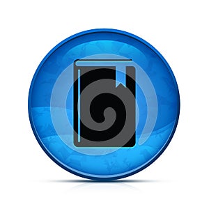 Book Help icon on classy splash blue round button illustration