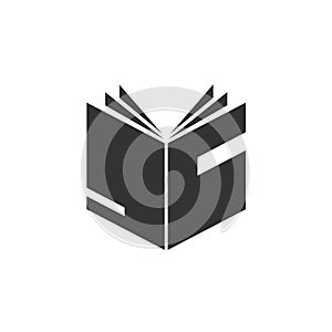 Book icon black on white background. vector Illustration. symbol logo web