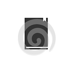 Book icon black on white background. vector Illustration. symbol logo web