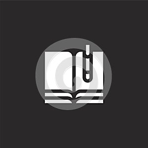 book icon. Filled book icon for website design and mobile, app development. book icon from filled bed and breakfast collection