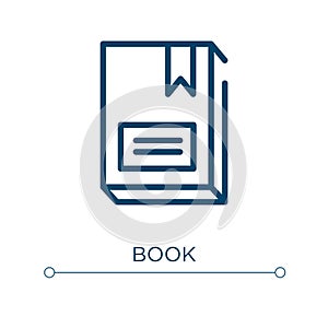 Book icon. Linear vector illustration. Outline book icon vector. Thin line symbol for use on web and mobile apps, logo, print