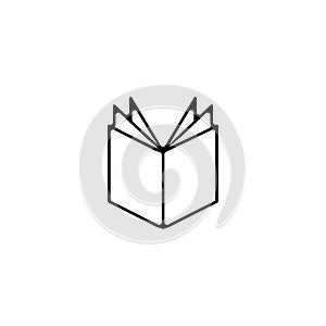 Book icon. open book thin line icon