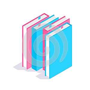 Book icon. Pile of books 3D isometric vector illustration. Learning and education concept.