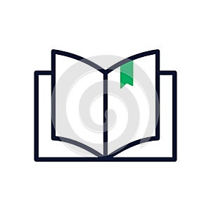 Book icon related to education, library, book store or knowledge symbol