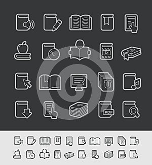 Book Icons // Black Line Series
