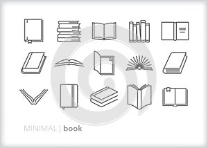 Book icons of reading material for education, leisure and research