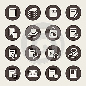 Book icons set illustration