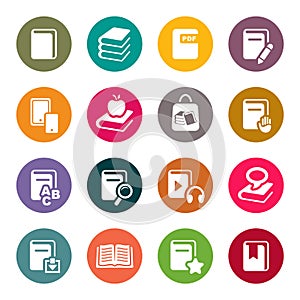 Book icons set illustration