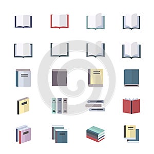 Book Icons Set Of Stationery Icons Vector Illustration Style Colorful Flat Icons