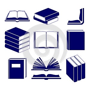 Book icons set vector