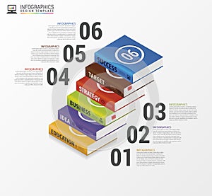 Book infographic template. Modern business concept. Vector
