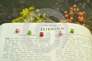 The book of judges of Holybible book for background and study of multi conceptual