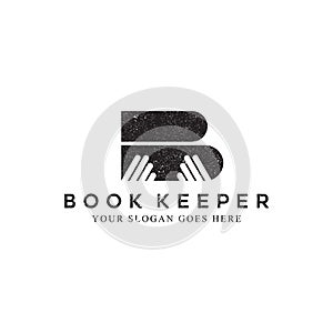 Book Keeper logo inspirations, library or librarian logo vector, book store logo