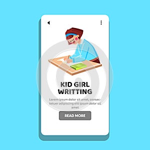 book kid girl writing vector