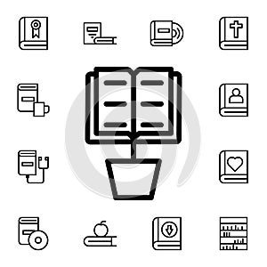 Book, knowledge flat vector icon in books pack