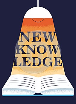 Book and knowledge, poster design. Education and study, vertical card background. Library, learning course, reading and