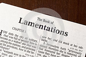 The Book of Lamentations Title Page Close-Up