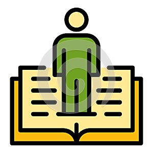Book learning icon color outline vector