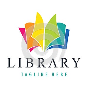 book or library logo for bookstores, book companies, publishers, encyclopedias, libraries, education, digital books, vectors