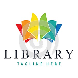 book or library logo for bookstores, book companies, publishers, encyclopedias, libraries, education, digital books, vectors