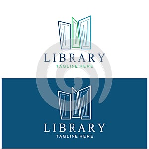 book or library logo for bookstores, book companies, publishers, encyclopedias, libraries, education, digital books, vectors