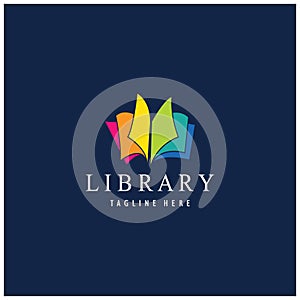 book or library logo for bookstores, book companies, publishers, encyclopedias, libraries, education, digital books, vectors