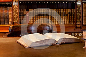 Book on library table