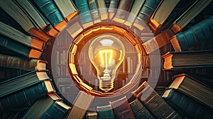 book light bulb. Selective focus