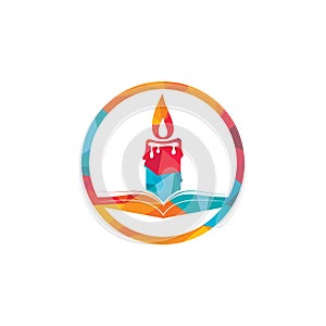 Book light vector logo design template.