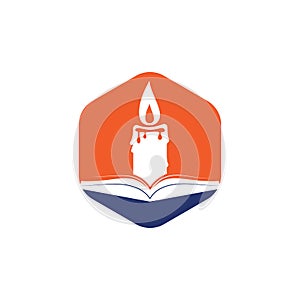 Book light vector logo design template.