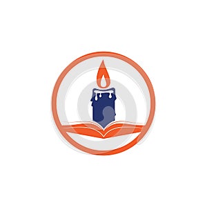 Book light vector logo design template.