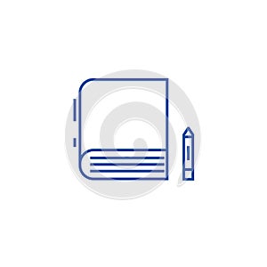 Book line icon concept. Book flat  vector symbol, sign, outline illustration.