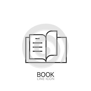 Book line icon. Editable stroke Library symbol