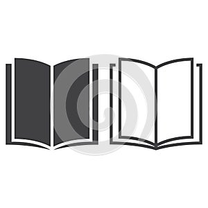 Book line icon, outline and solid vector sign, linear and full