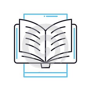 book line icon, outline symbol, vector illustration, concept sign