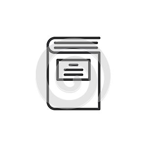 Book line icon, outline vector sign