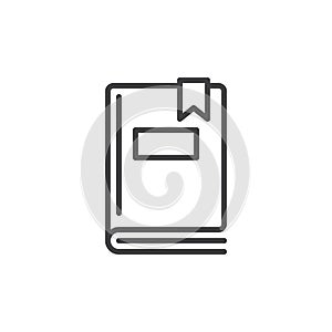 Book line icon, outline vector sign