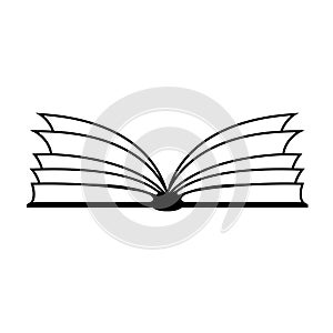 book literature, dictionaries, encyclopedias, planners with bookmarks. Icon vector illustration